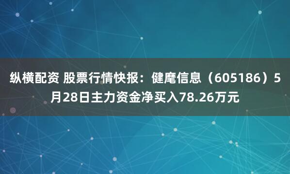 纵横配资 股票行情快报：健麾信息（605186）5月28日主力资金净买入78.26万元