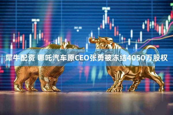 犀牛配资 哪吒汽车原CEO张勇被冻结4050万股权