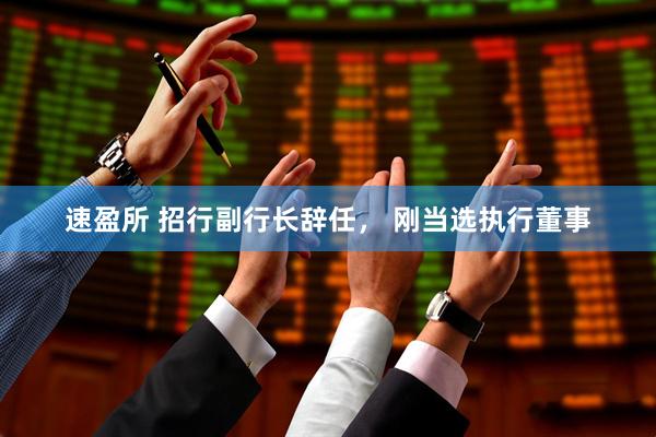 速盈所 招行副行长辞任， 刚当选执行董事