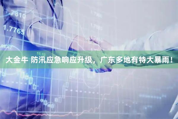 大金牛 防汛应急响应升级，广东多地有特大暴雨！