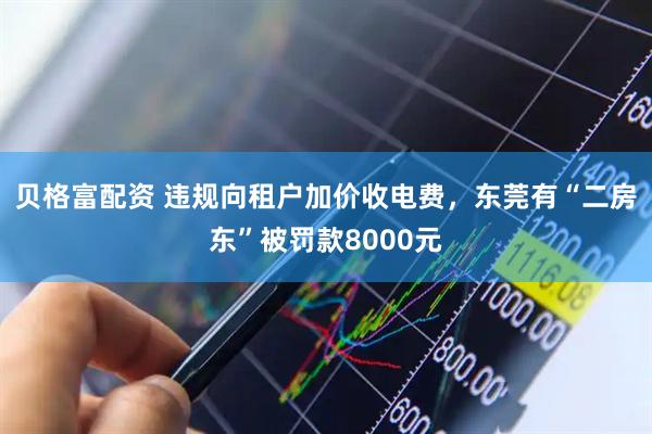 贝格富配资 违规向租户加价收电费，东莞有“二房东”被罚款8000元