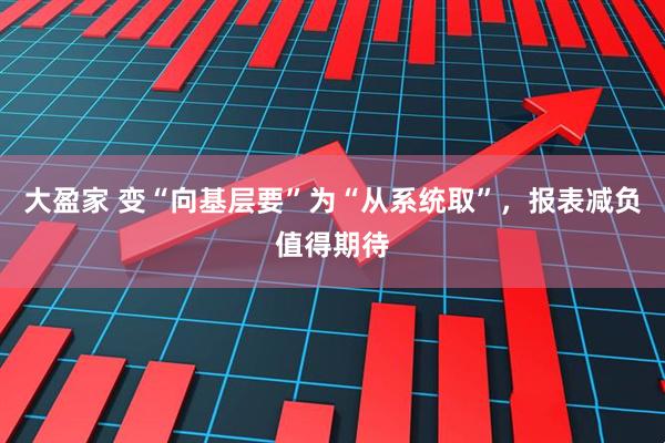 大盈家 变“向基层要”为“从系统取”，报表减负值得期待