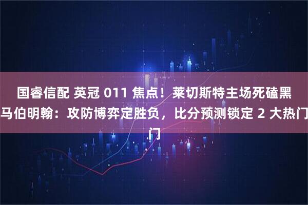 国睿信配 英冠 011 焦点！莱切斯特主场死磕黑马伯明翰：攻防博弈定胜负，比分预测锁定 2 大热门